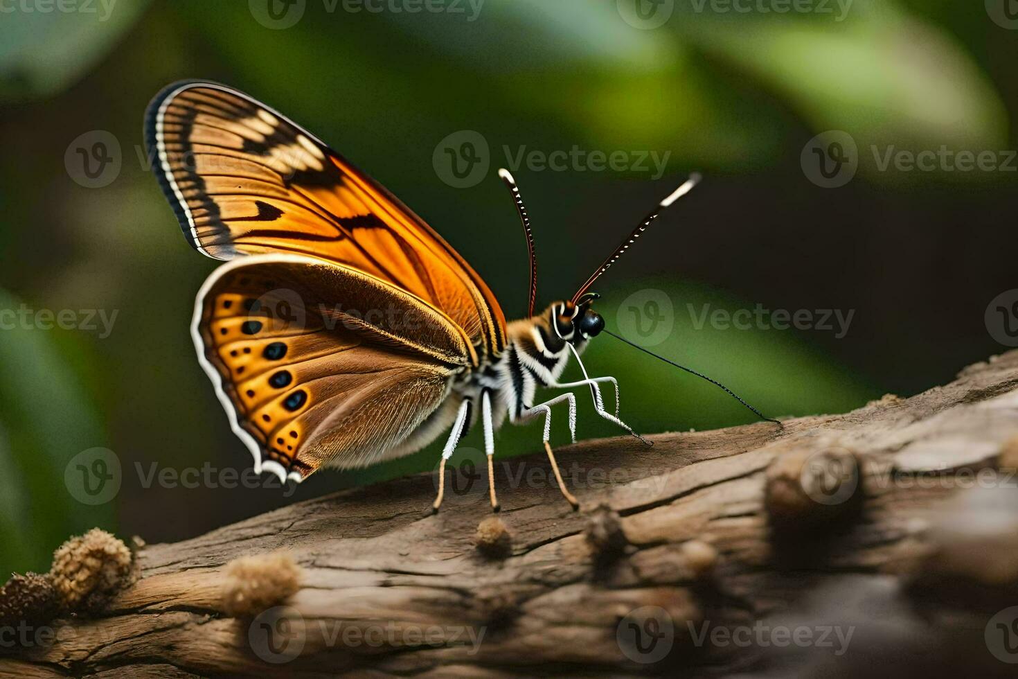 a butterfly is sitting on a branch. AI-Generated photo