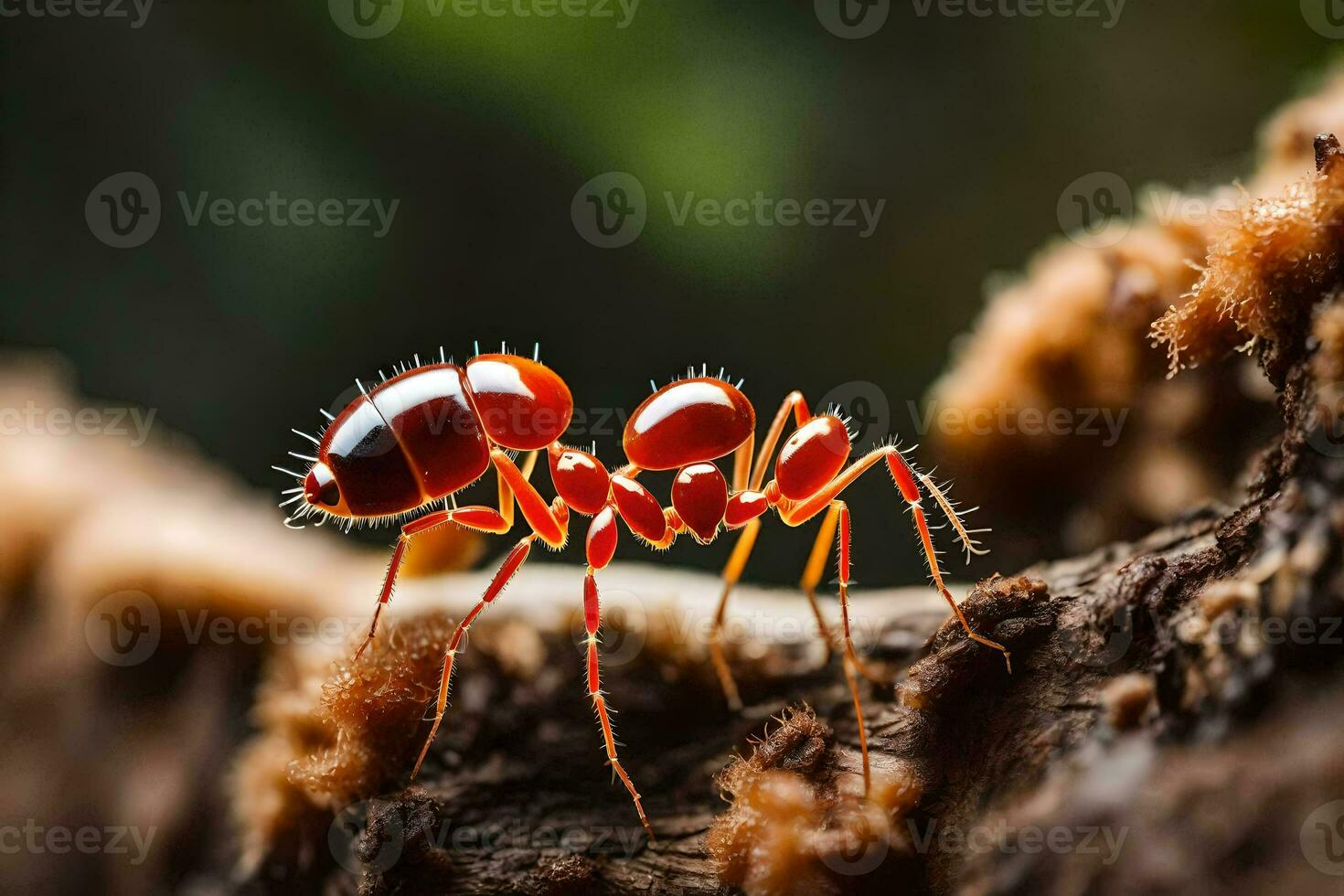 an ant is standing on a branch. AI-Generated photo