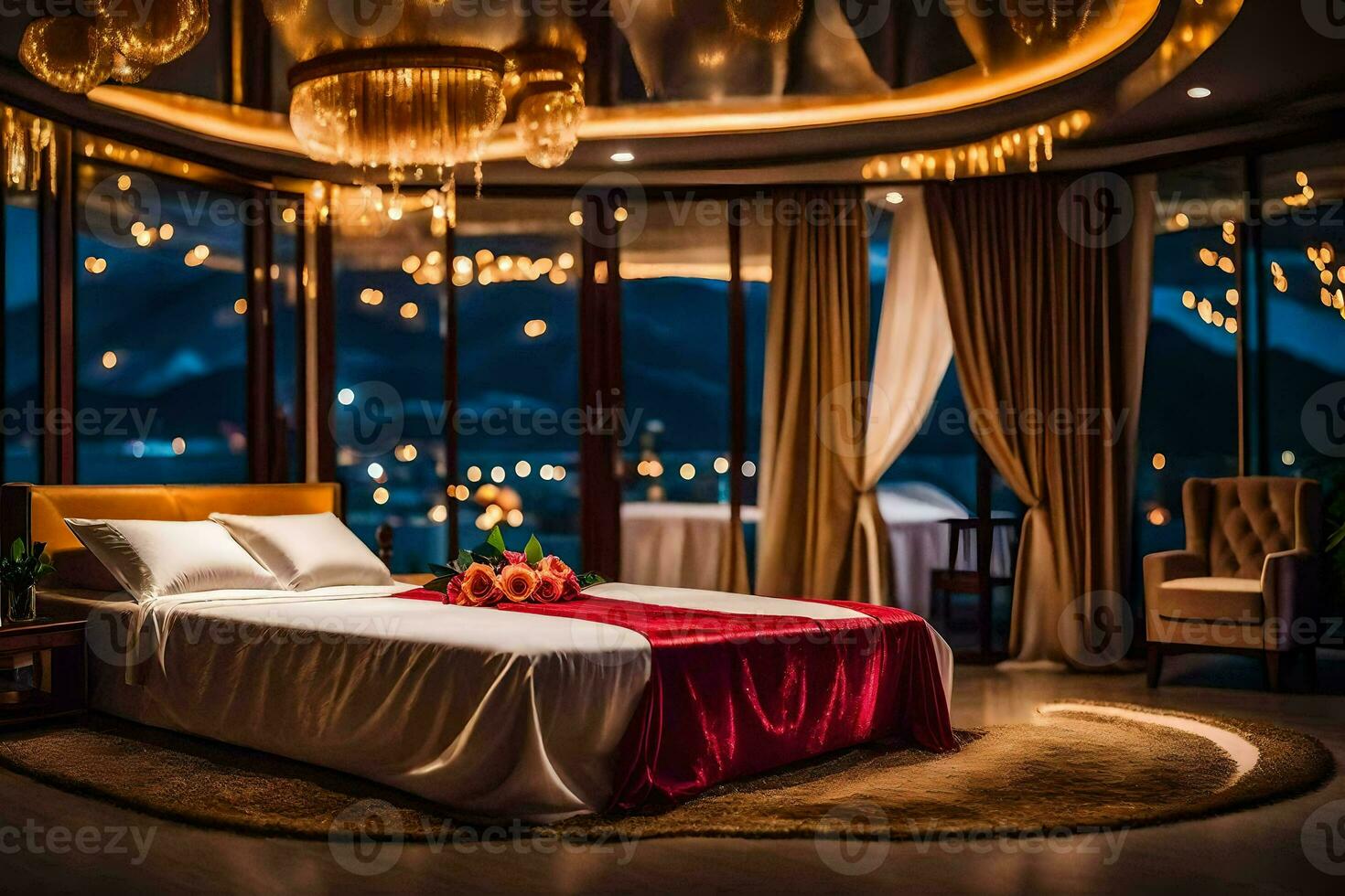 a bed or beds in a room at the yunnan hotel. AI-Generated photo