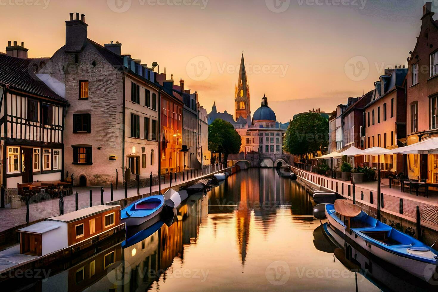 el ciudad de brujas, Bélgica. generado por ai foto