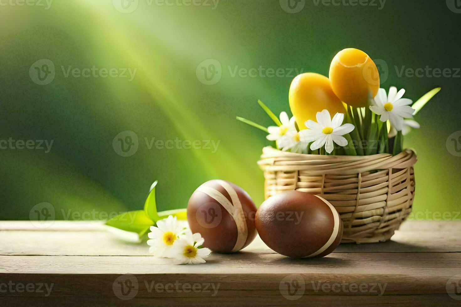 photo wallpaper flowers, the sun, the background, the flowers, the easter eggs, the. AI-Generated