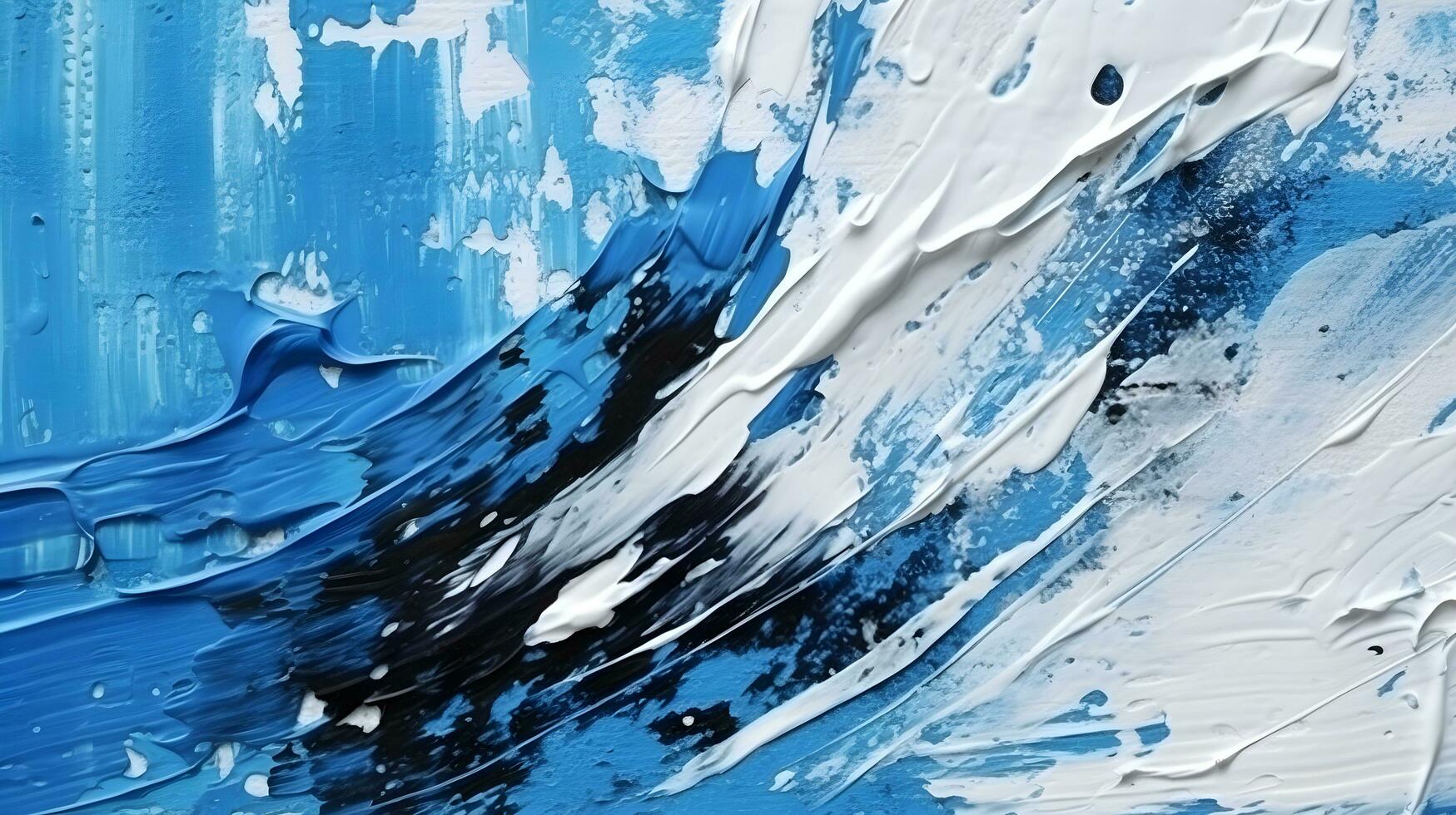 abstract paint splash background generative AI. black texture acrylic color white art design splatter ink. photo