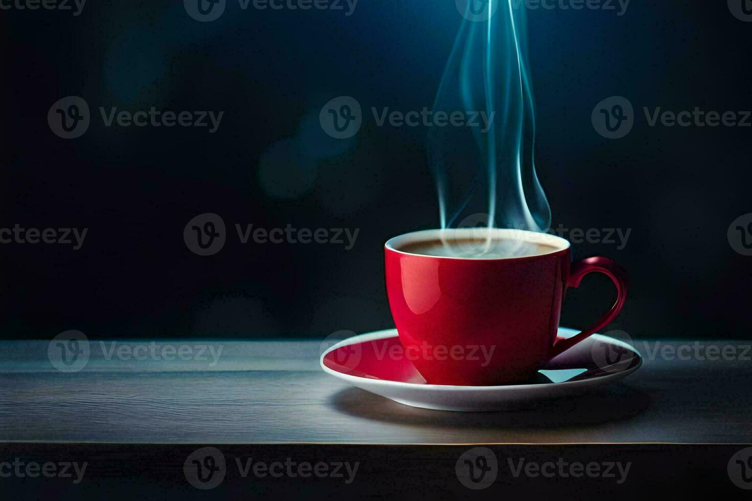 a cup of coffee with steam rising from it. AI-Generated photo