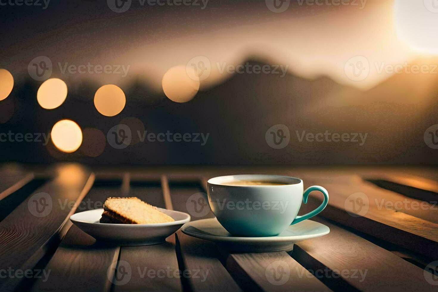 coffee and cookies on the table. AI-Generated photo