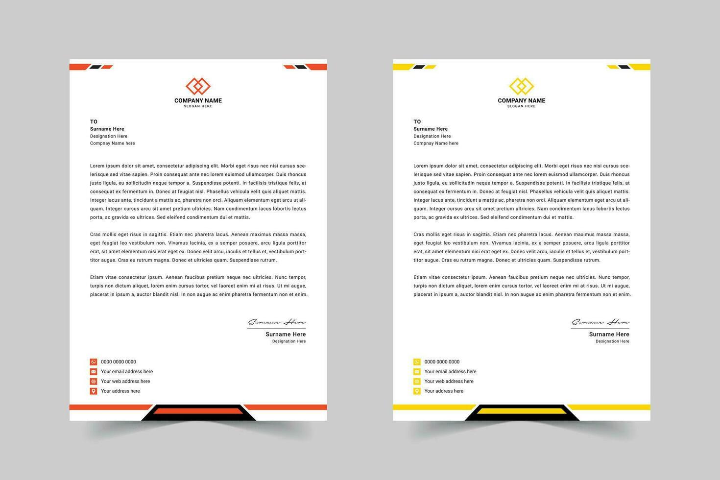 Modern and professional letterhead design template for business vector