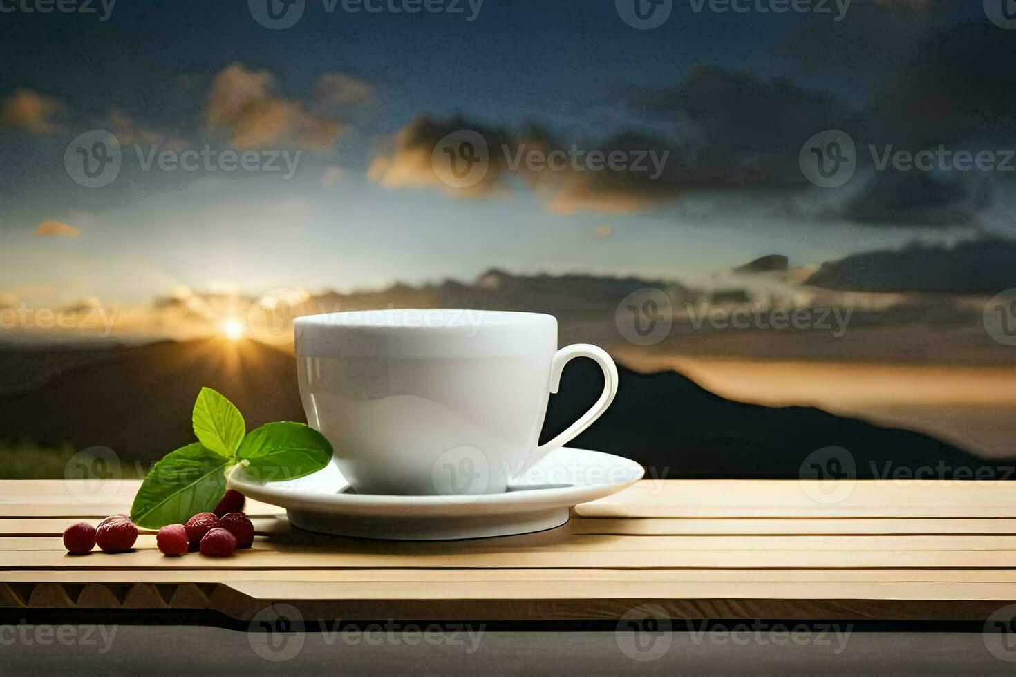 the sun rises over the mountains. AI-Generated photo