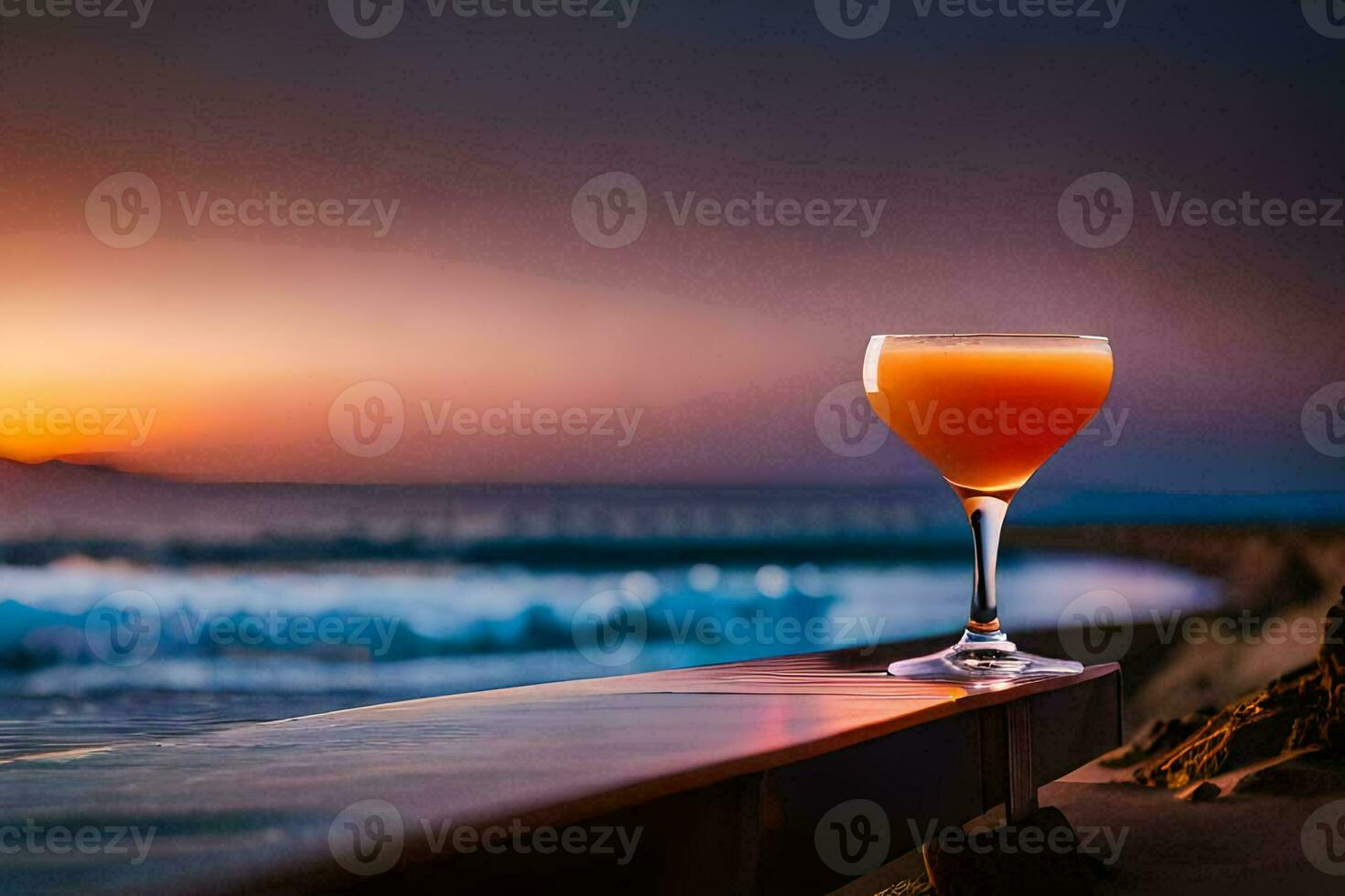 cocktail on the beach, sunset, sunset, sunset hd wallpaper. AI-Generated photo