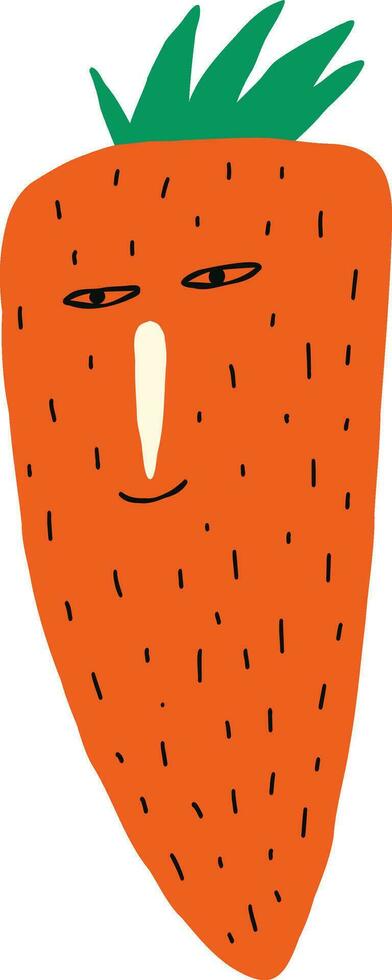 cartoon comic carrot character with lovely face. comic character vector