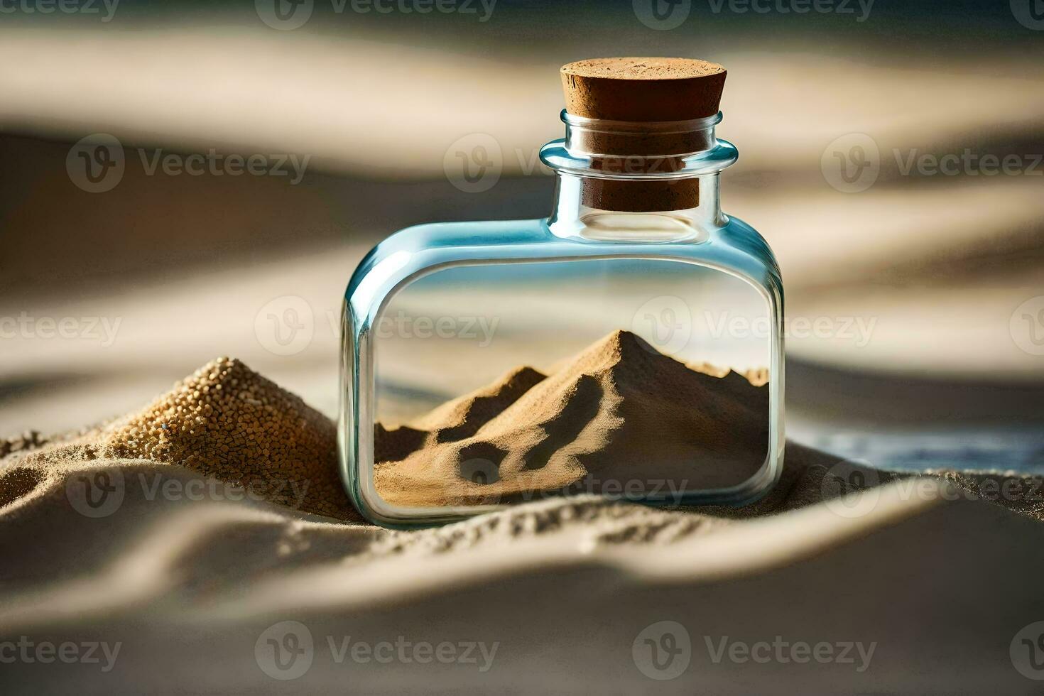 a message in a bottle. AI-Generated photo