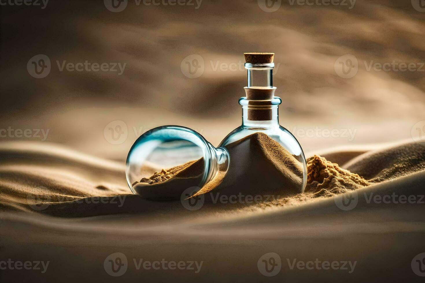 a message in a bottle. AI-Generated photo