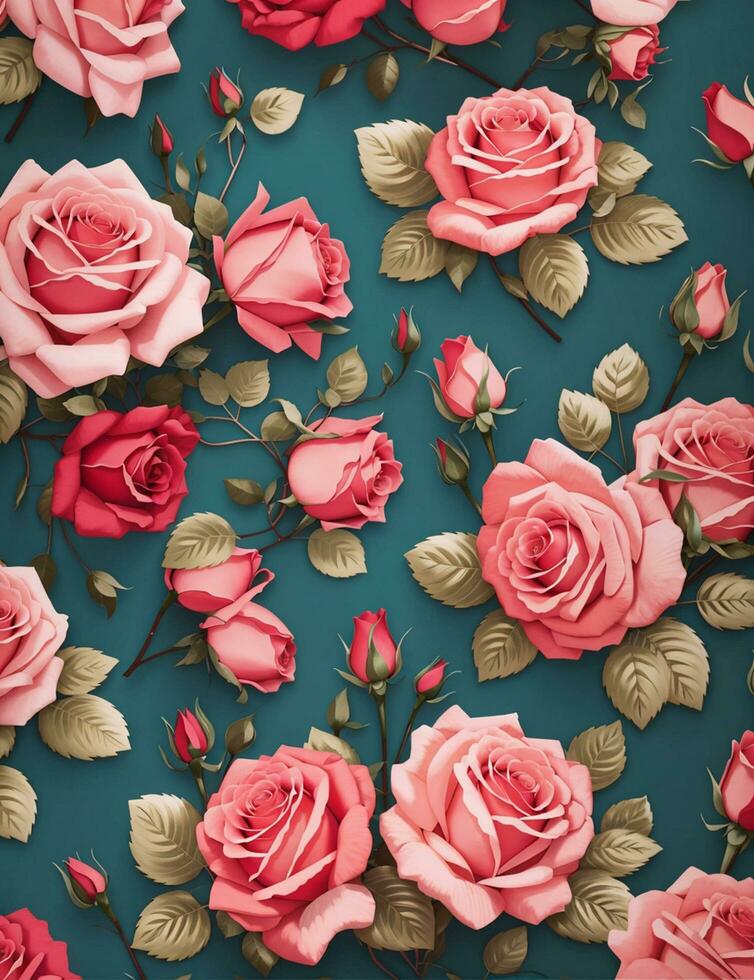 Seamless floral pattern background photo