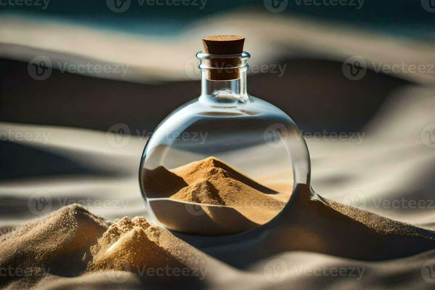 a message in a bottle. AI-Generated photo