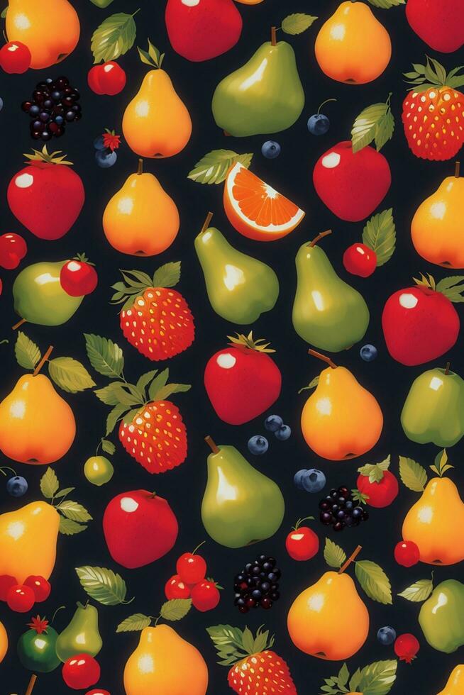 Fresh fruit pattern background photo