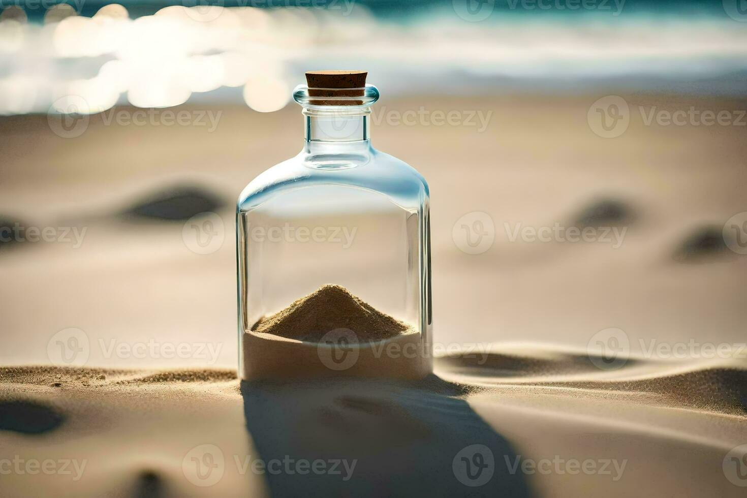 a message in a bottle. AI-Generated photo