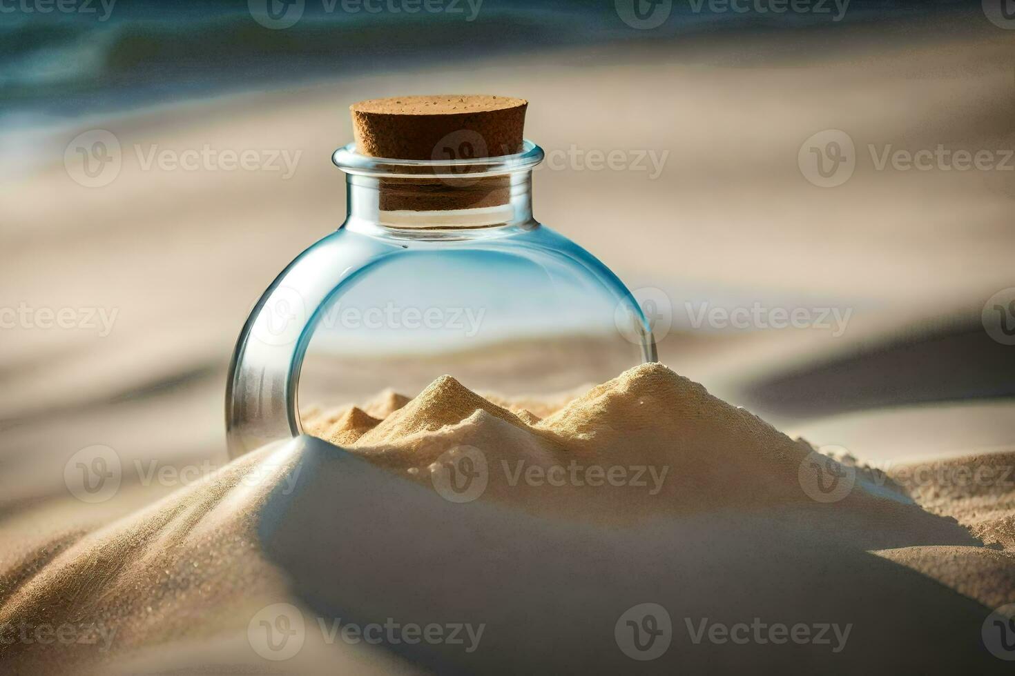 a message in a bottle. AI-Generated photo