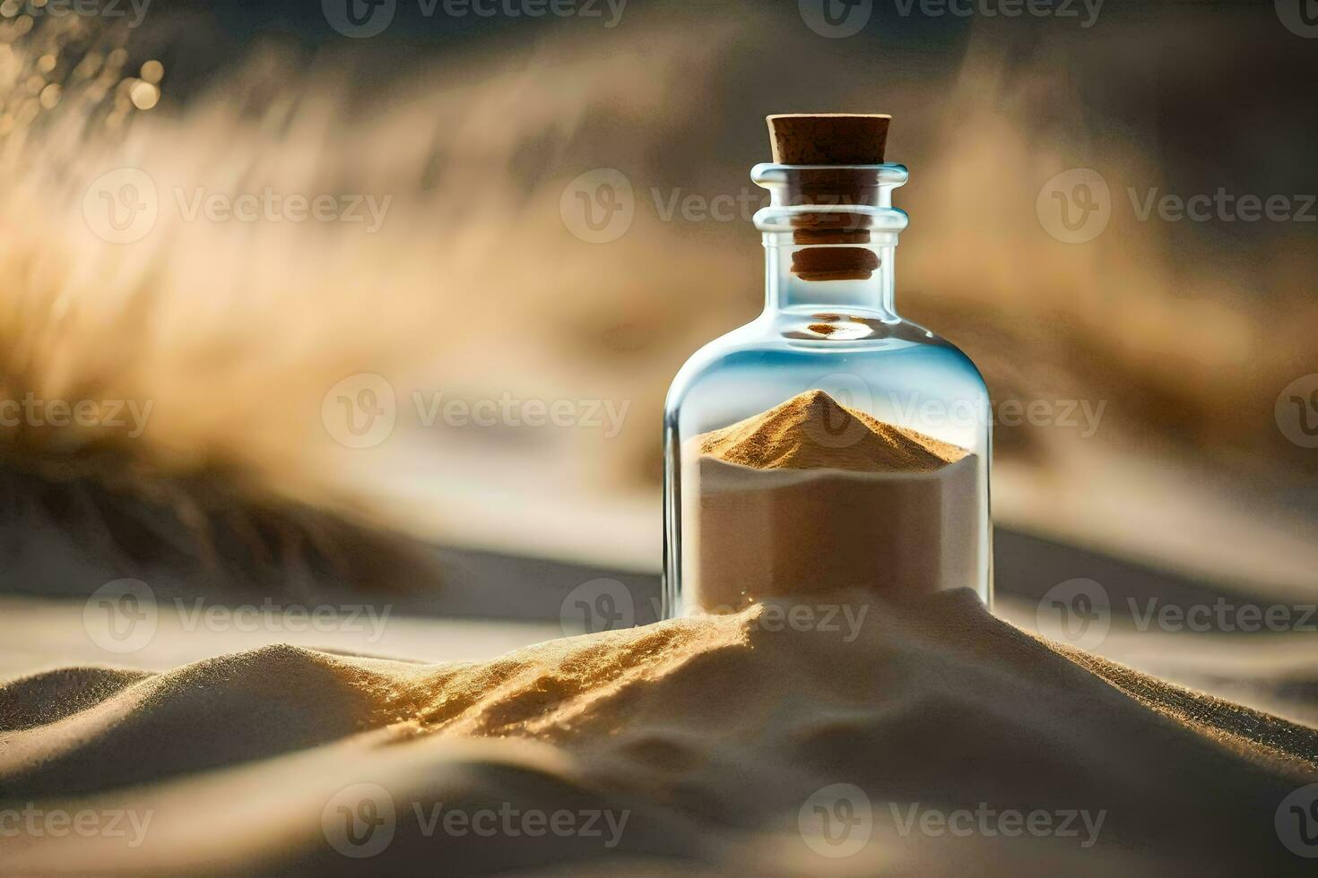 a message in a bottle. AI-Generated photo