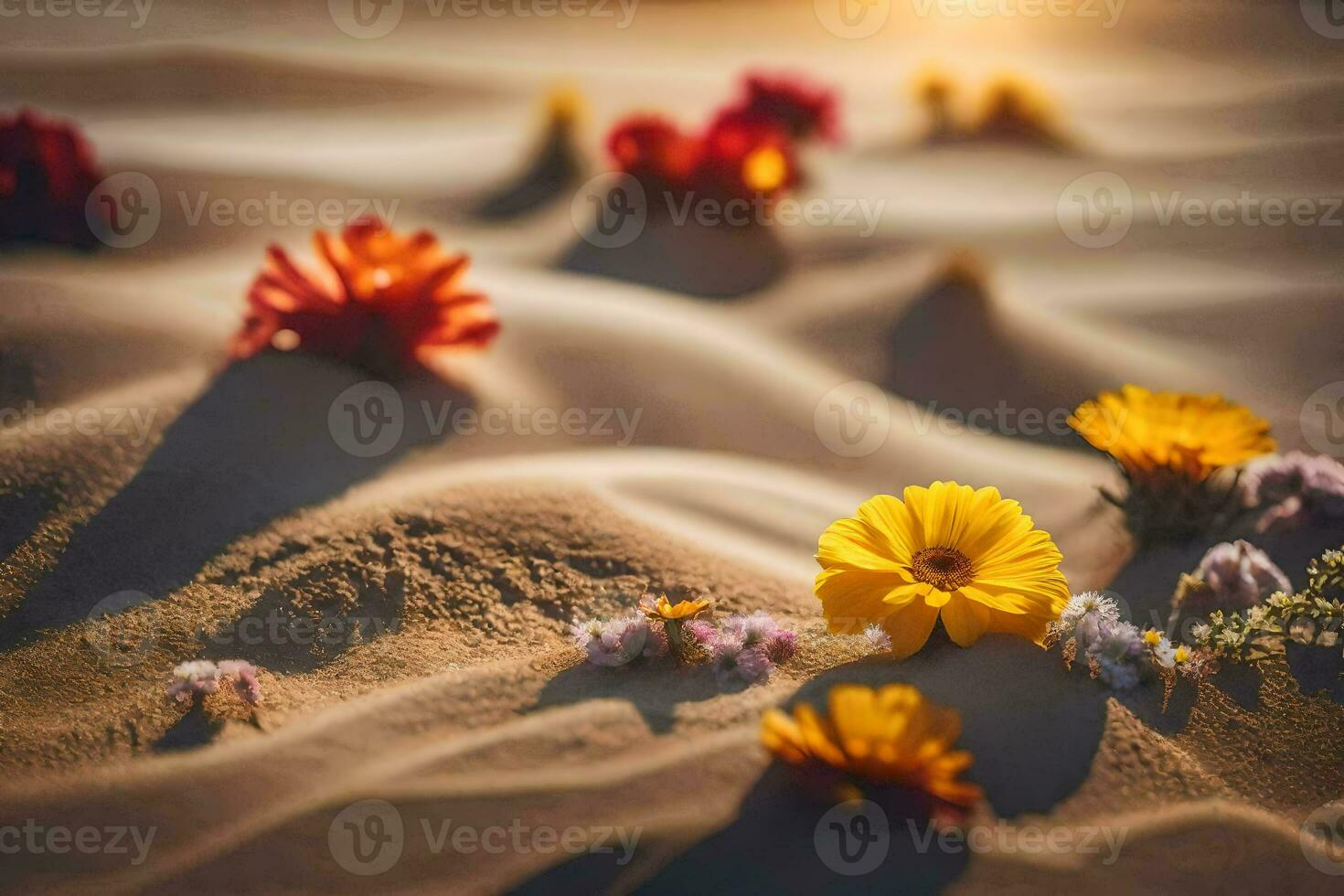 the desert flowers are in the desert. AI-Generated photo