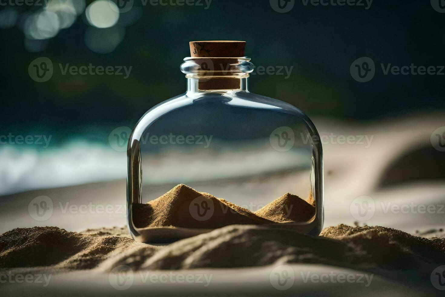 a message in a bottle. AI-Generated photo