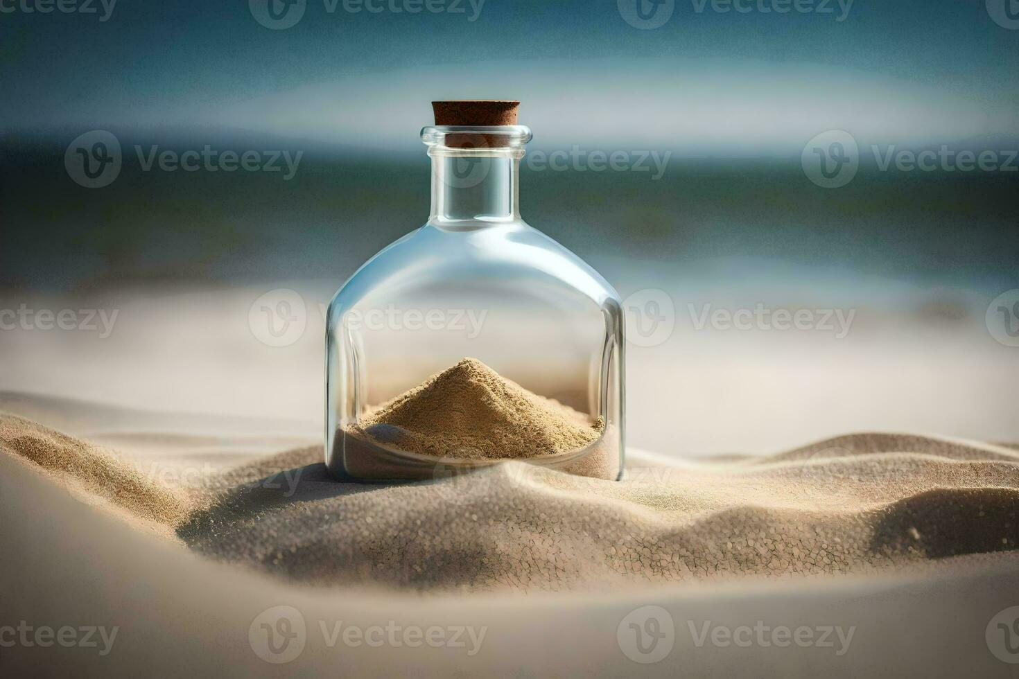 a message in a bottle. AI-Generated photo