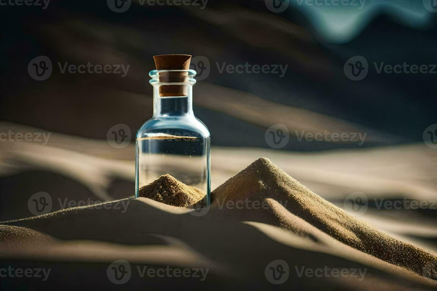 a message in a bottle. AI-Generated photo