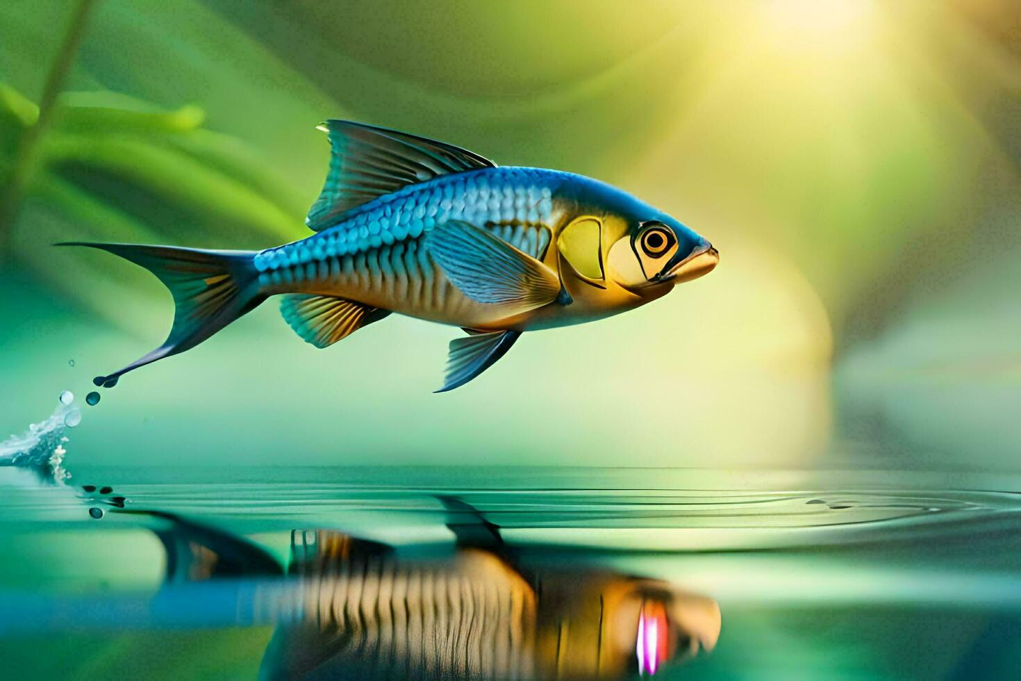 fish jumping out of the water, fish, water, nature, hd wallpaper. AI