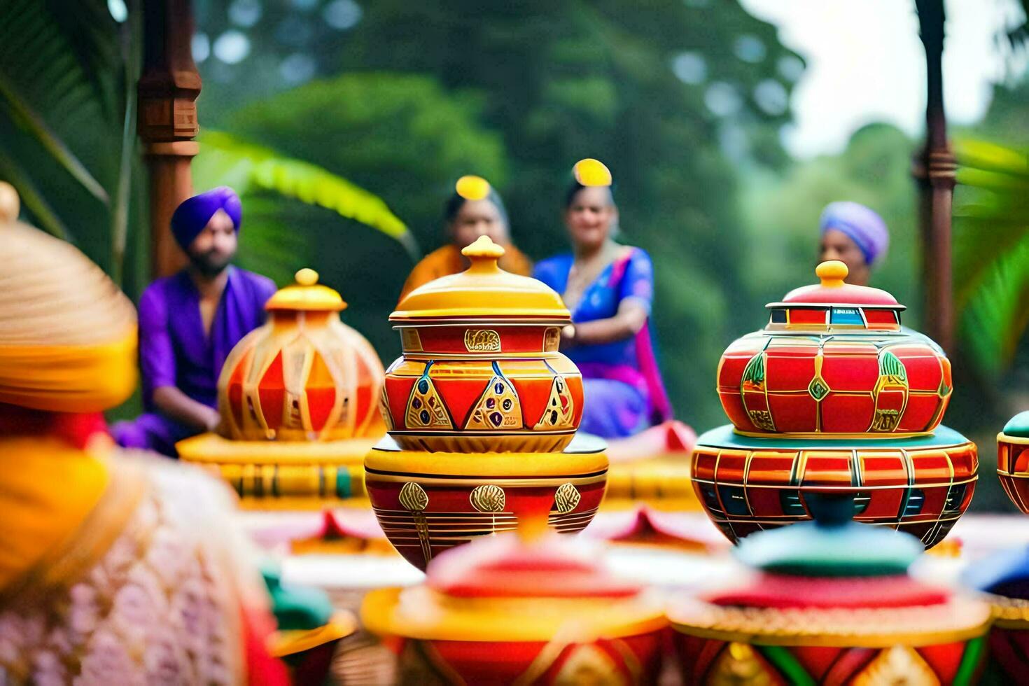 indian wedding ceremony in delhi. AI-Generated photo