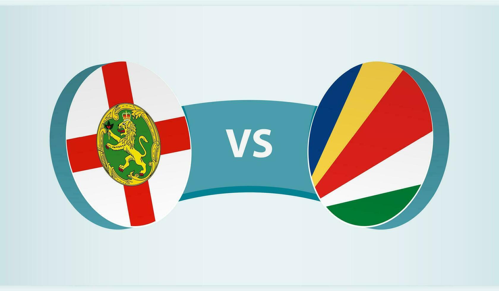 Alderney versus Seychelles, team sports competition concept. vector