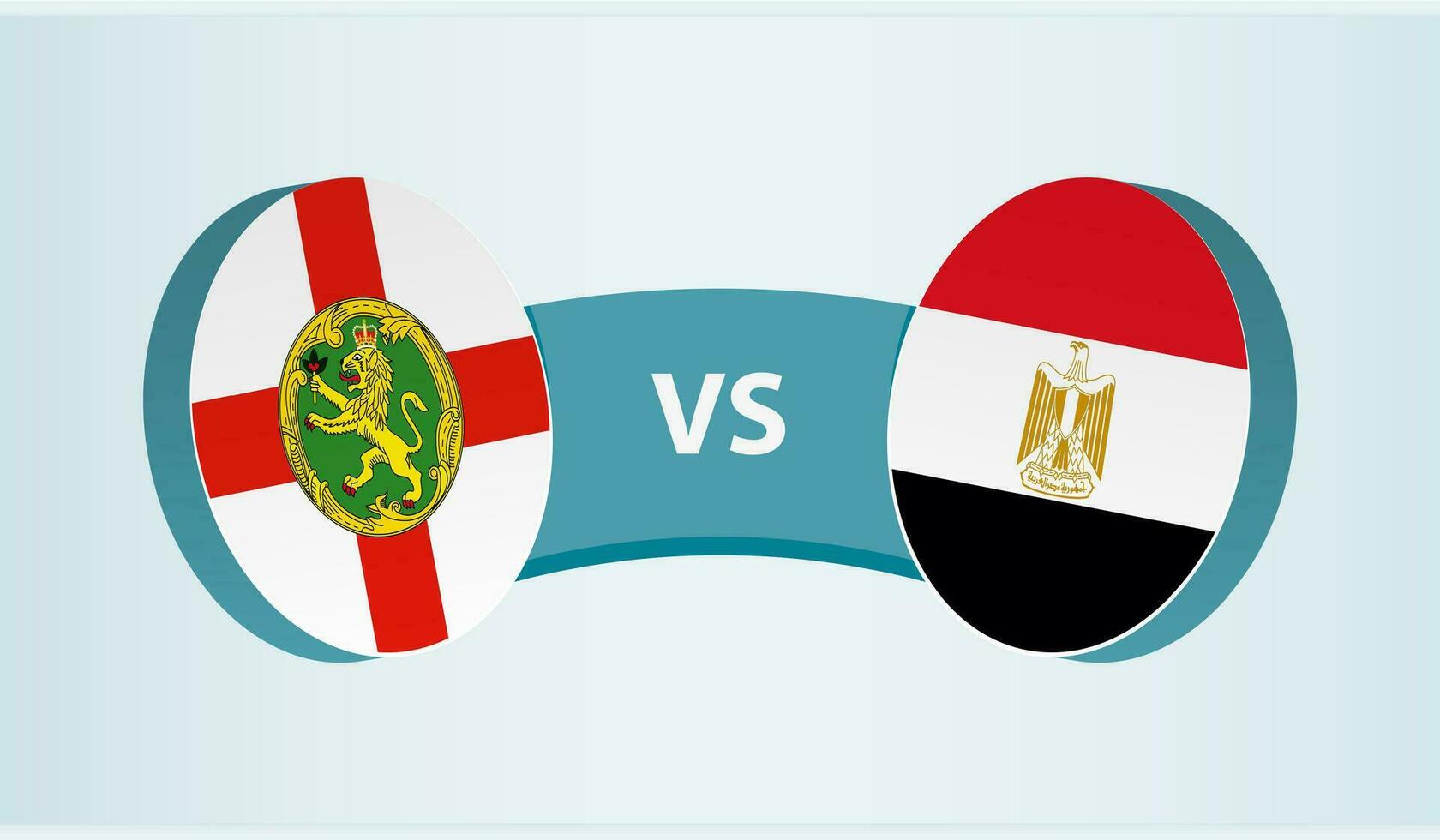 Alderney versus Egipto, equipo Deportes competencia concepto. vector