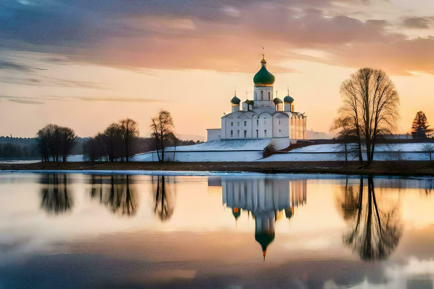 el Iglesia de el santo cruzar en el ruso ciudad de krasnodar. generado por ai foto