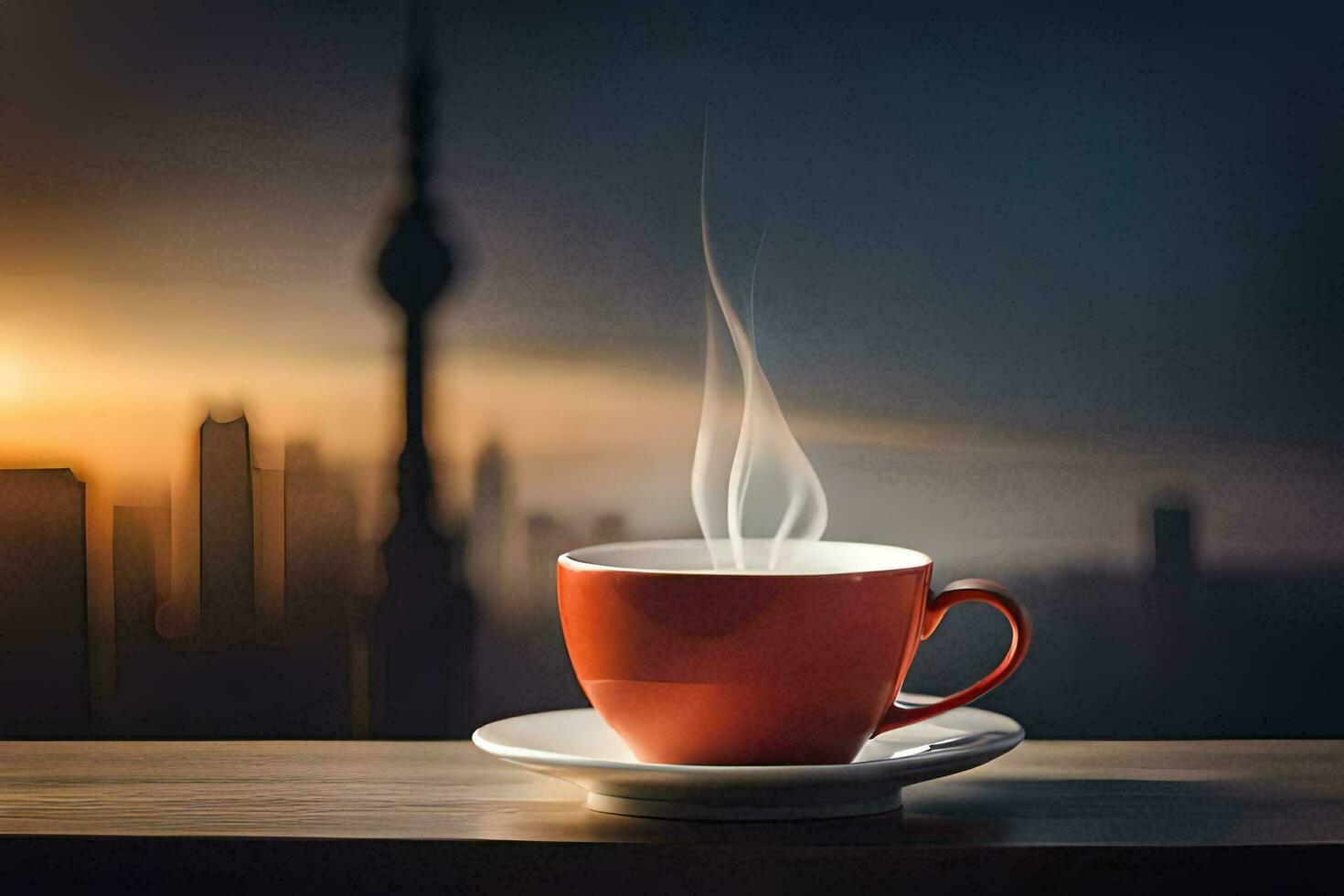 the city of shanghai, china, coffee, cup, hd wallpaper. AI-Generated photo