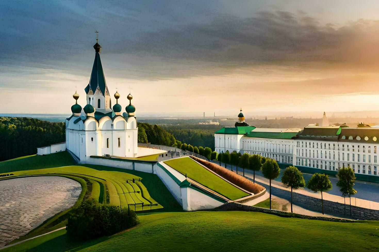 the cathedral of the holy cross in kiev. AI-Generated photo