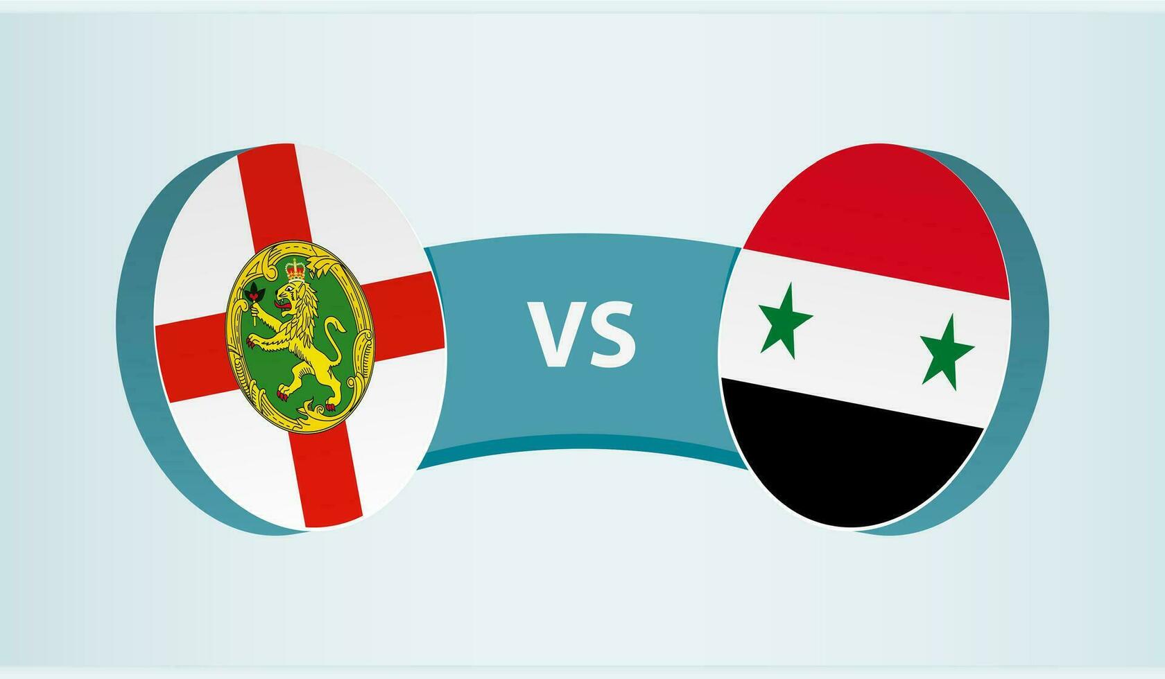 Alderney versus Syria, team sports competition concept. vector