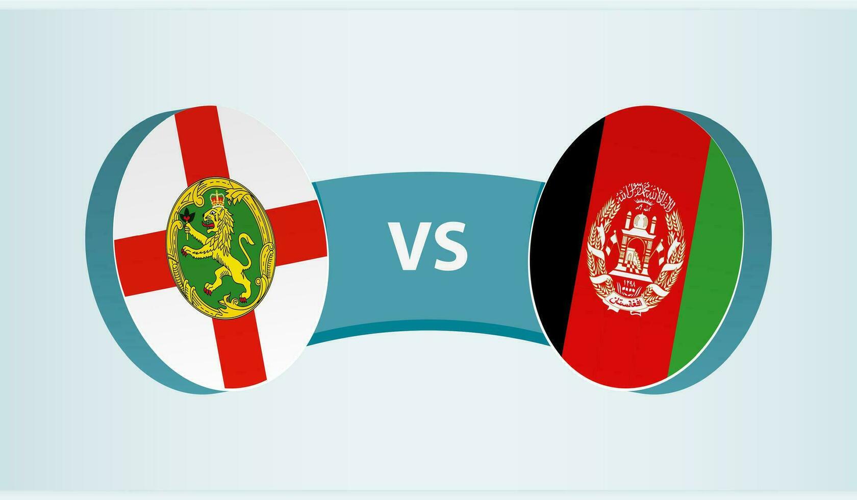 Alderney versus Afganistán, equipo Deportes competencia concepto. vector