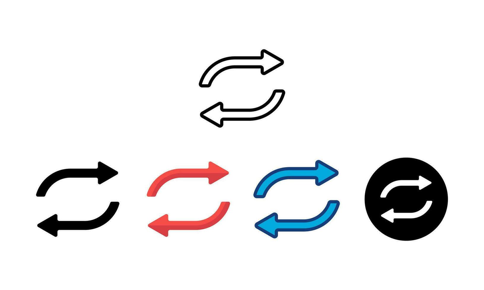 Set arrow left right up down arrow navigation direction vector design isolated on white background in various styles. Collections for web design, interfaces and more.