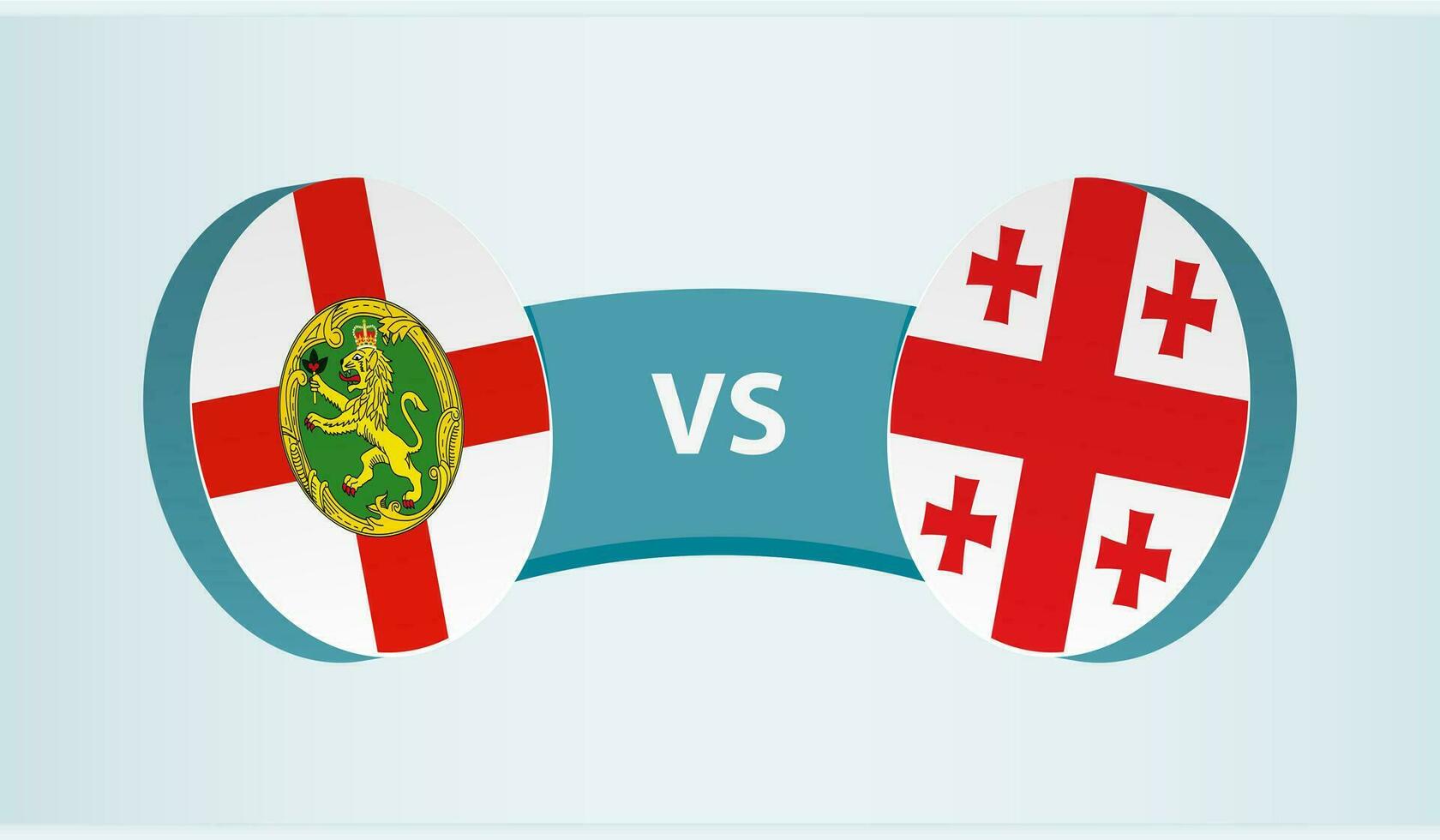 Alderney versus Georgia, team sports competition concept. vector