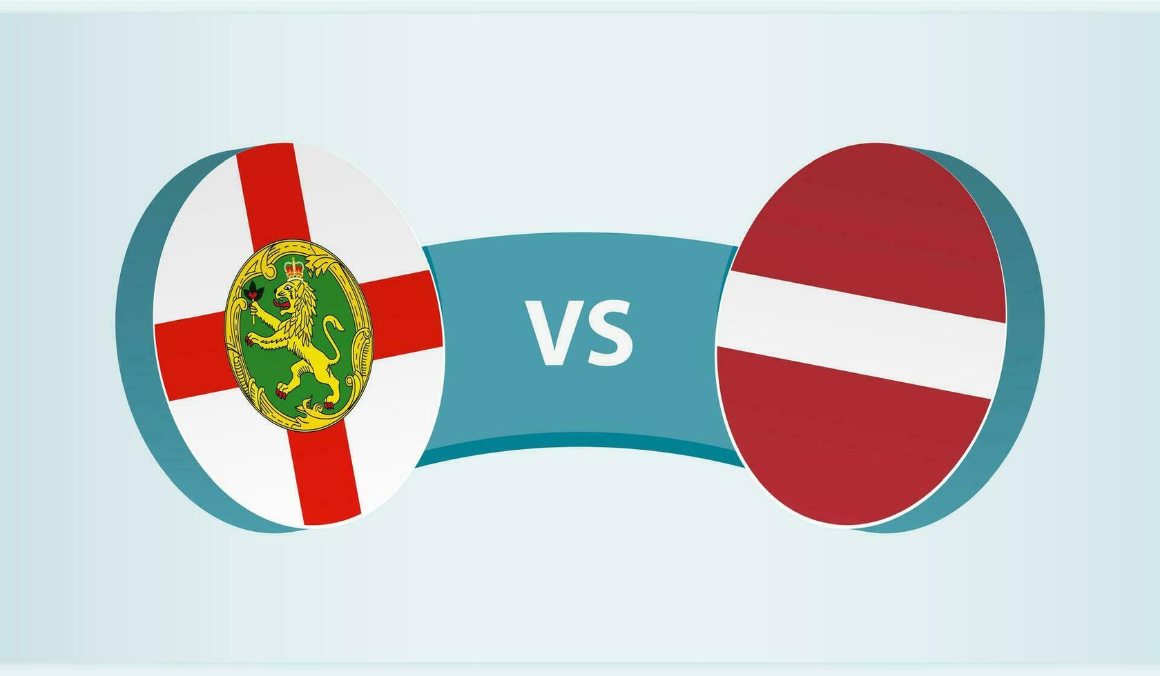 Alderney versus letonia, equipo Deportes competencia concepto. vector