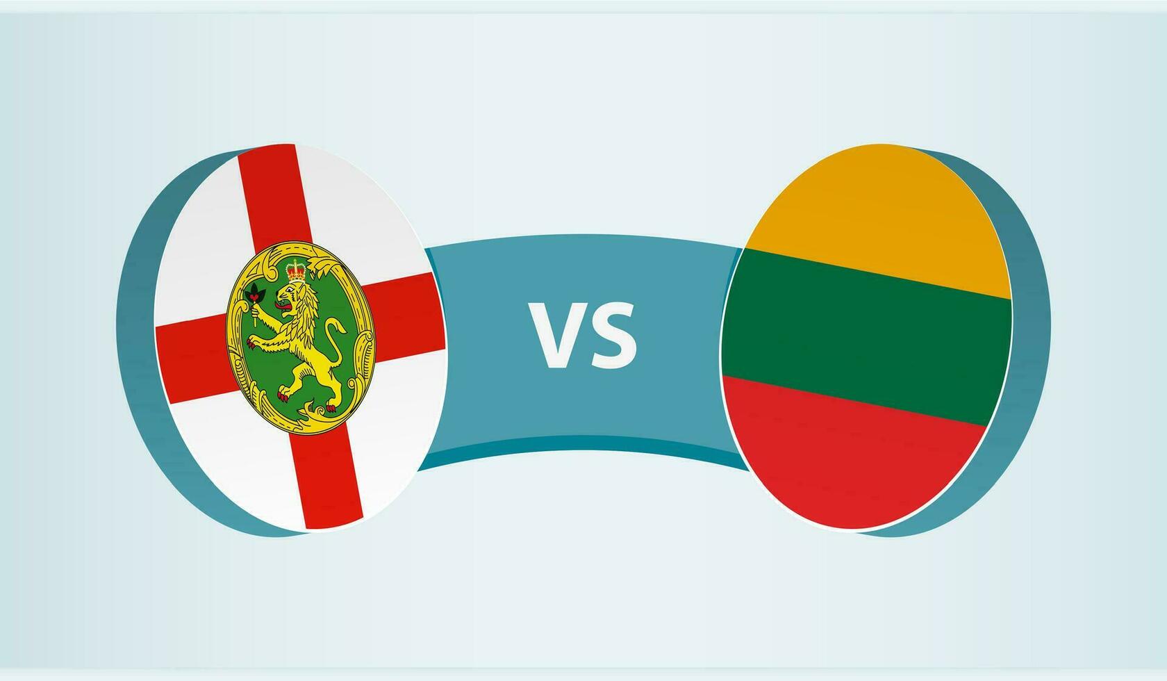 Alderney versus Lithuania, team sports competition concept. vector