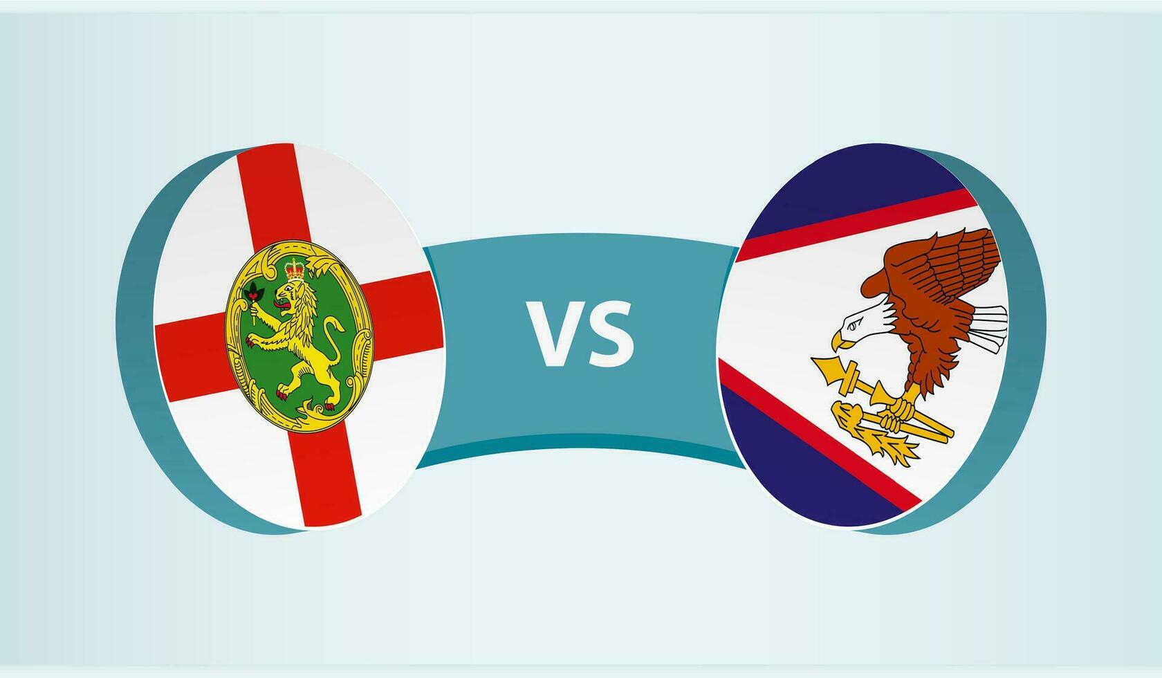 Alderney versus American Samoa, team sports competition concept. vector