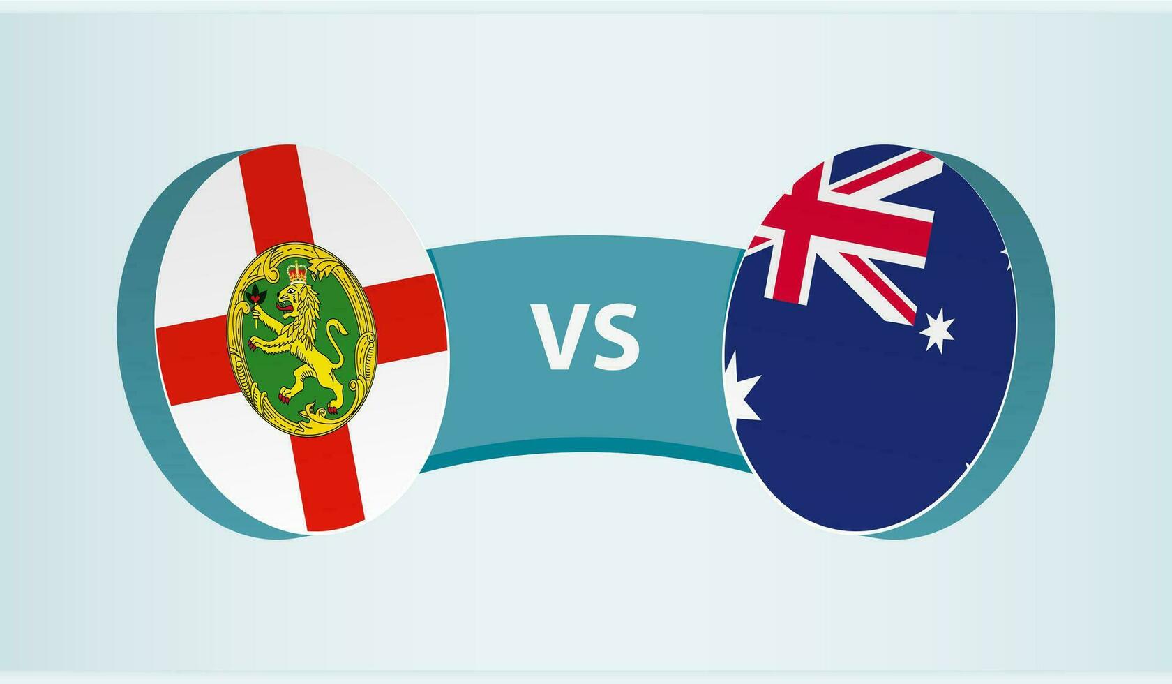 Alderney versus Australia, equipo Deportes competencia concepto. vector