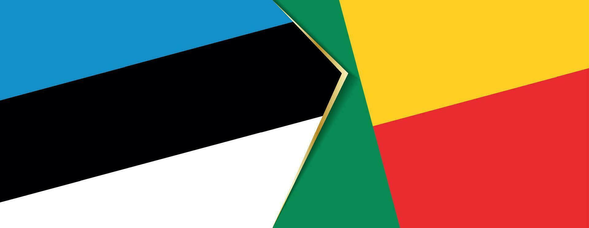 Estonia and Benin flags, two vector flags.