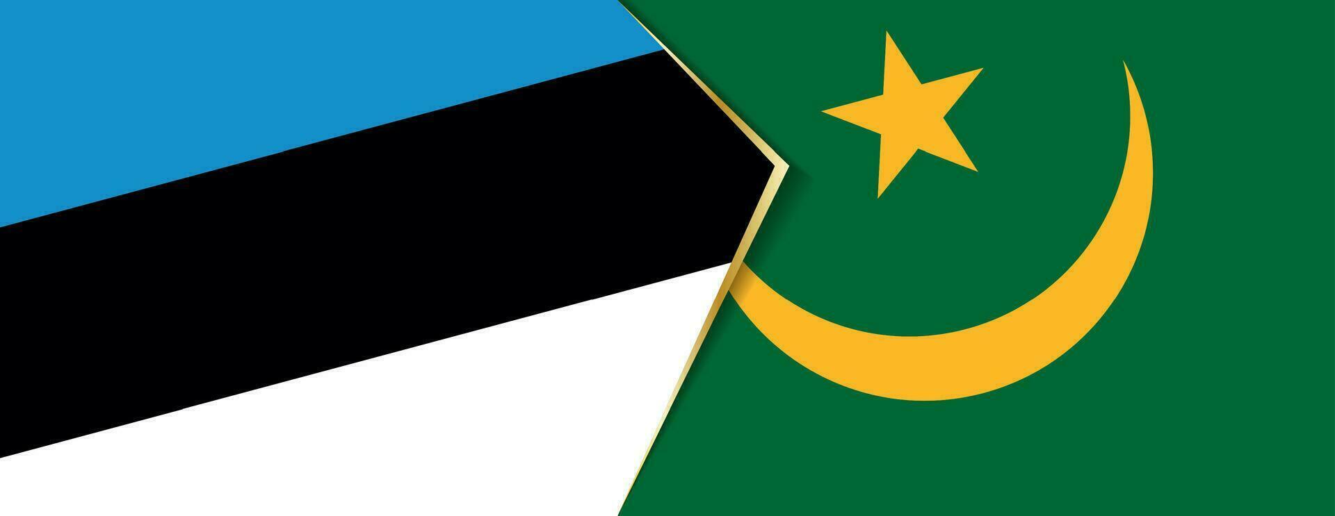 Estonia and Mauritania flags, two vector flags.