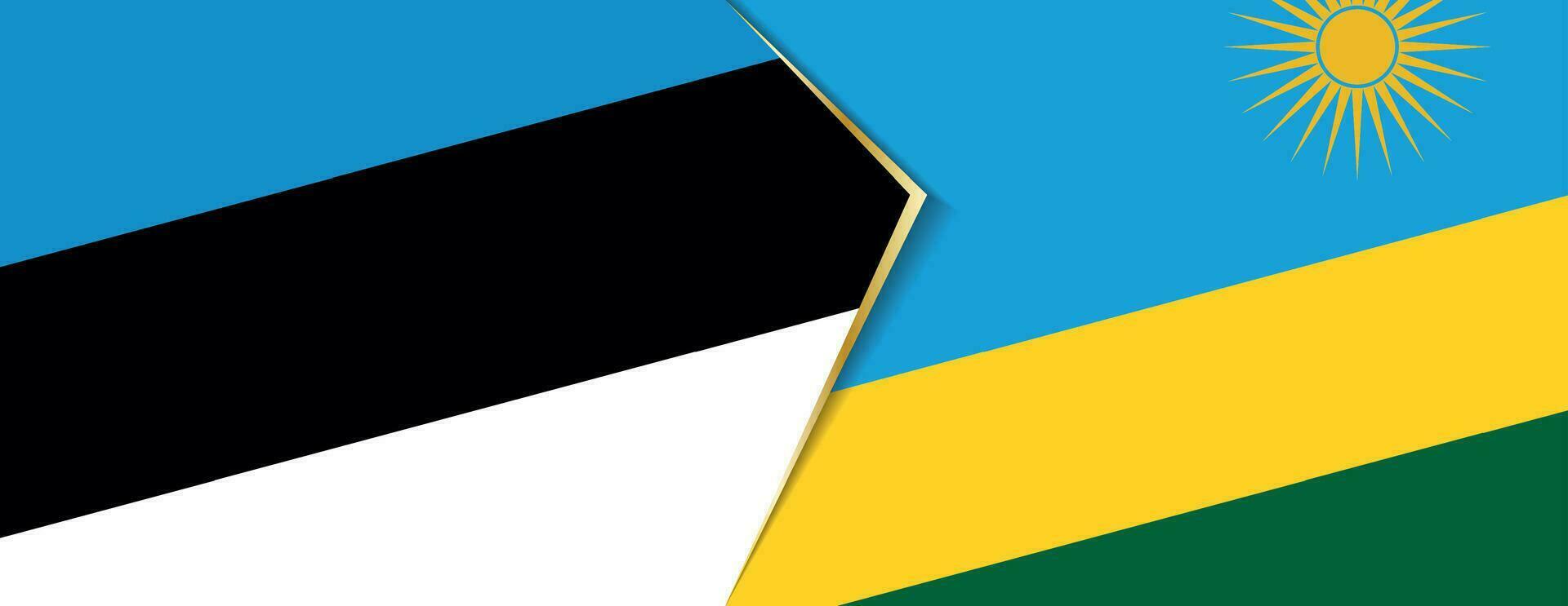 Estonia and Rwanda flags, two vector flags.