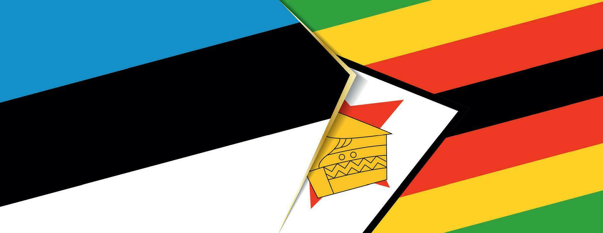 Estonia and Zimbabwe flags, two vector flags.