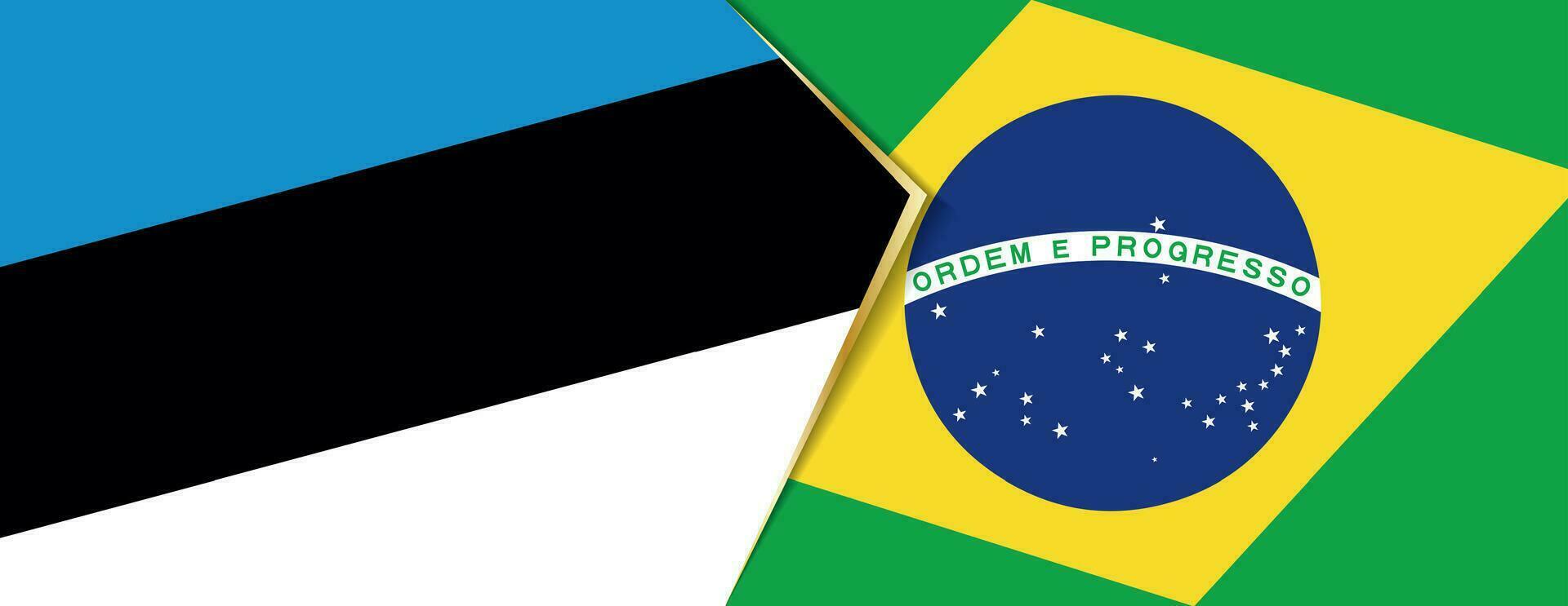 Estonia y Brasil banderas, dos vector banderas