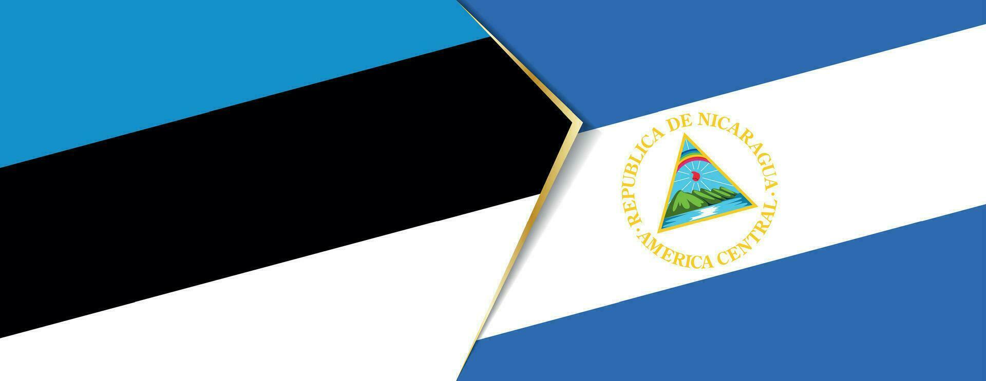 Estonia y Nicaragua banderas, dos vector banderas
