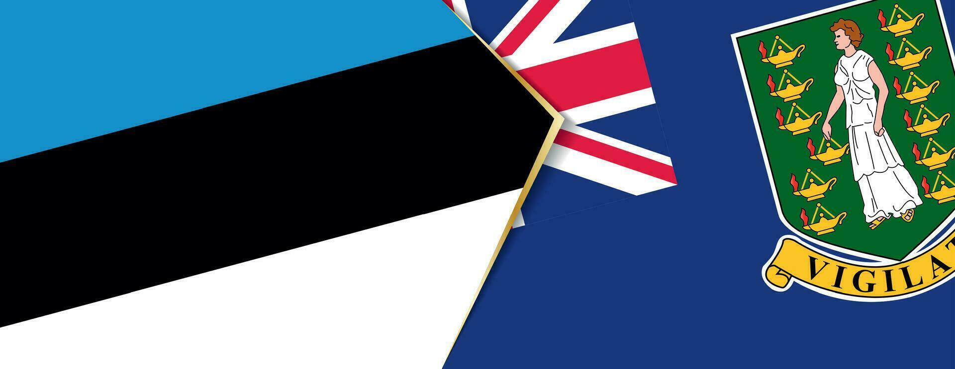Estonia and British Virgin Islands flags, two vector flags.