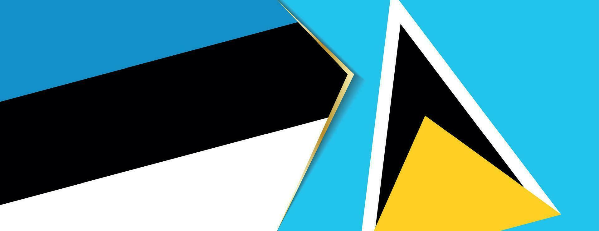 Estonia and Saint Lucia flags, two vector flags.