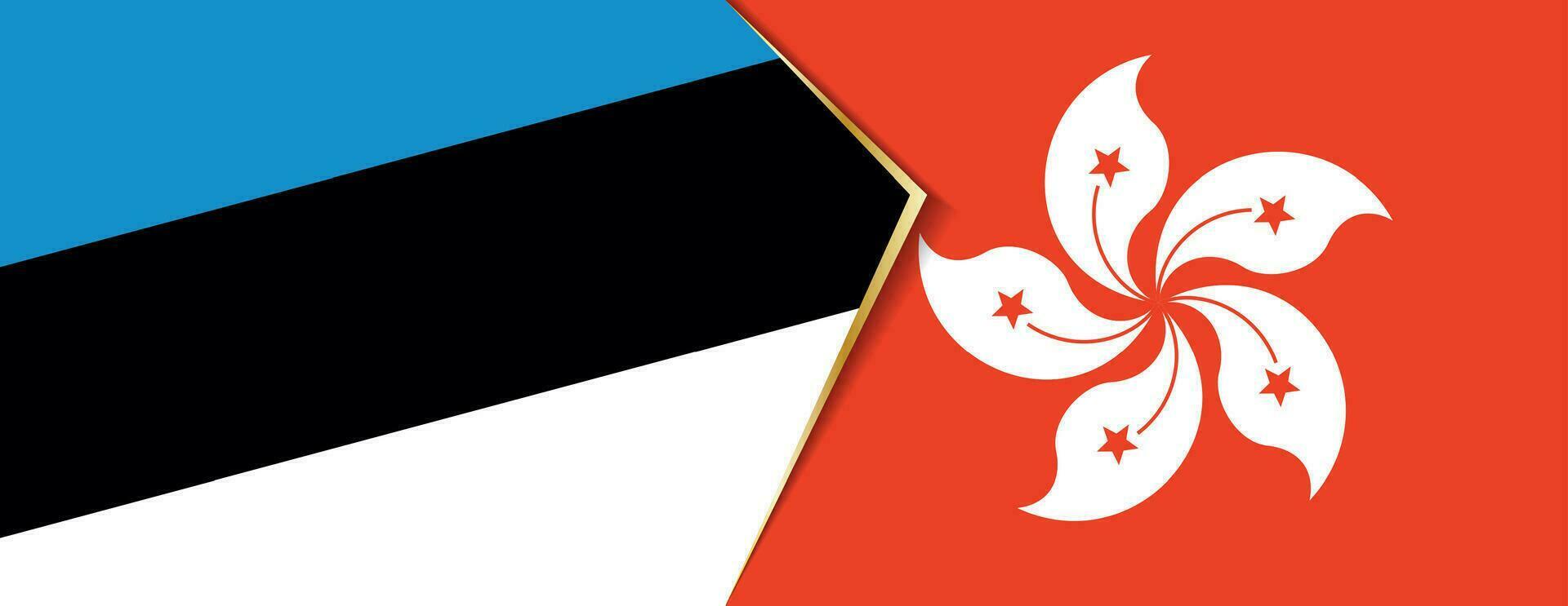 Estonia y hong kong banderas, dos vector banderas