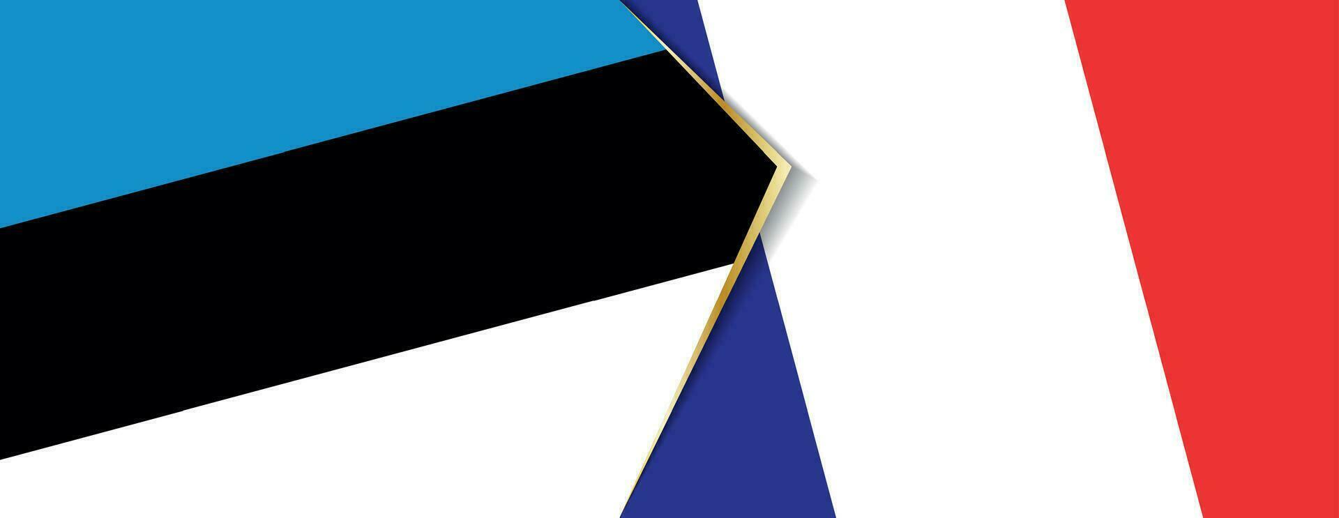 Estonia and France flags, two vector flags.