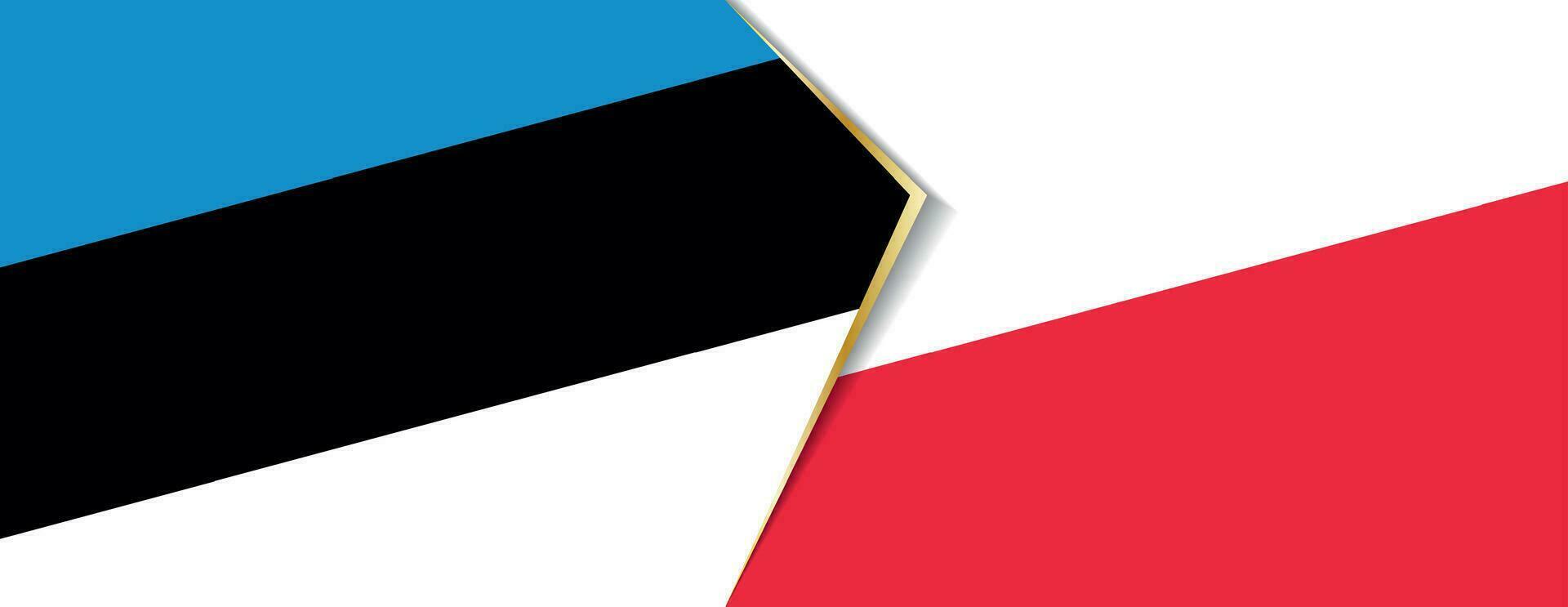 Estonia and Poland flags, two vector flags.